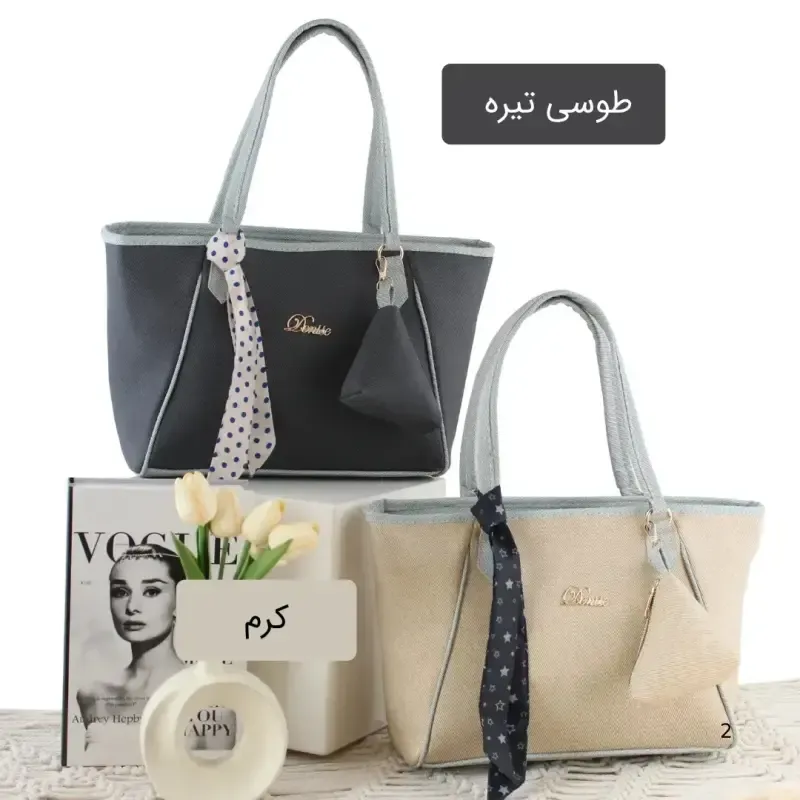 کیف زنانه چرم مصنوعی روزمره و مهمانی ابعاد 35 در 25 در 10 سانتیمتر