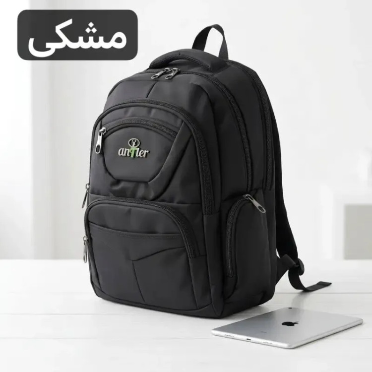 کوله پشتی برزنت جا لپتاپ و مدرسه دانشگاهی مدل جیب دار