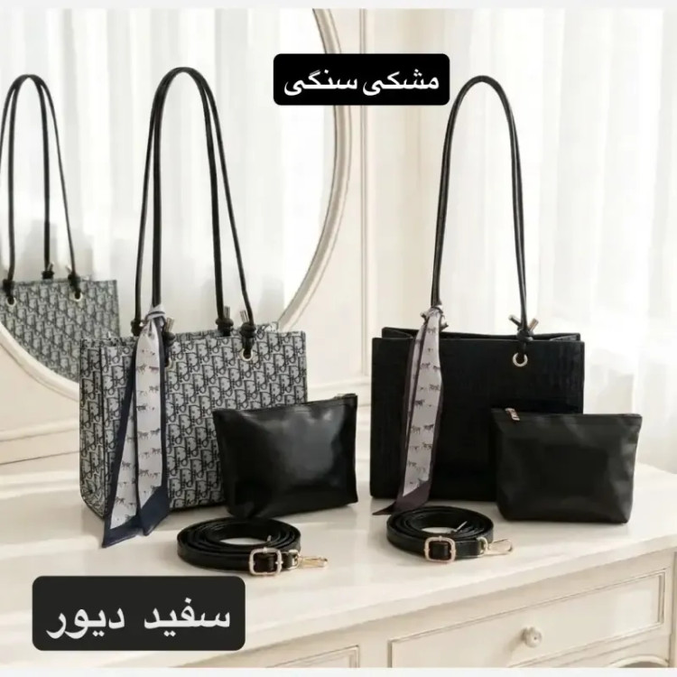 کیف زنانه چرم مصنوعی روزمره و مجلسی زیپدار با بند بلند
