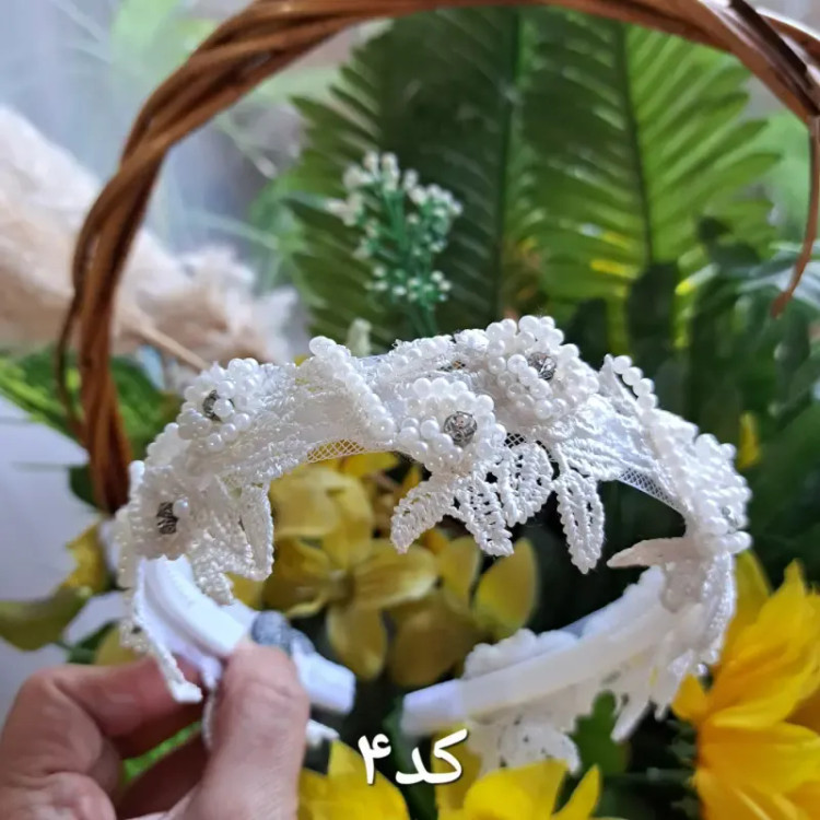 تل مجلسی گیپور سه بعدی گلدار زنانه سفید کرم بادمجانی زرشکی