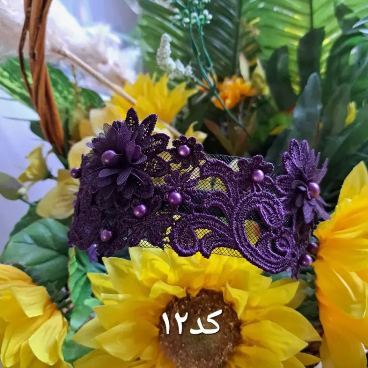 تل مجلسی گیپور سه بعدی گلدار زنانه سفید کرم بادمجانی زرشکی