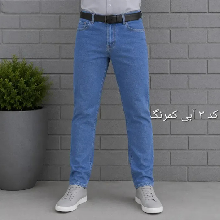 شلوار جین مردانه راسته پنبه فلامنت سایز 40 تا 58