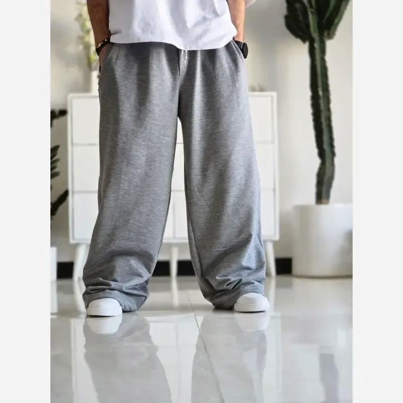 شلوار اسلش فول بگ مشکی طوسی برفی سایز XXL XXXL مناسب آقایان و خانم ها قد 115