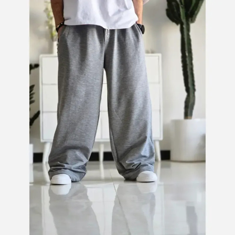 شلوار اسلش فول بگ مشکی طوسی برفی سایز XXL XXXL مناسب آقایان و خانم ها قد 115