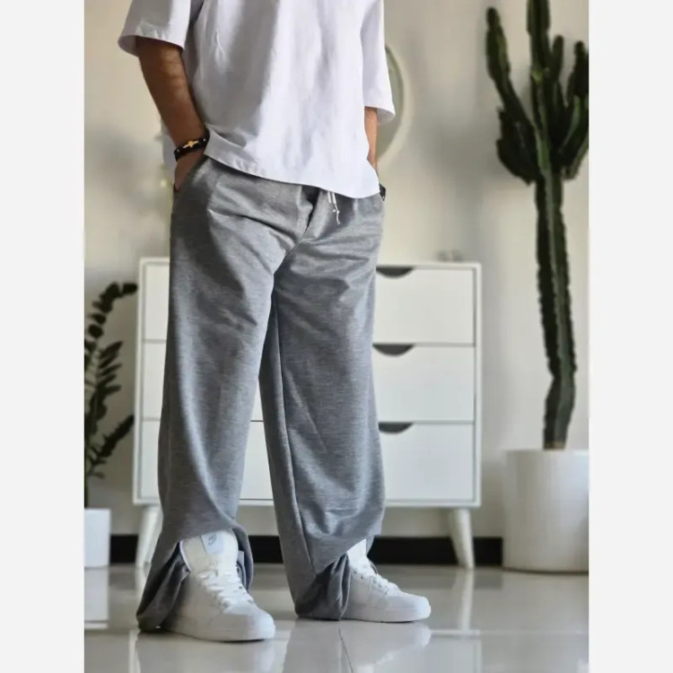 شلوار اسلش فول بگ مشکی طوسی برفی سایز XXL XXXL مناسب آقایان و خانم ها قد 115