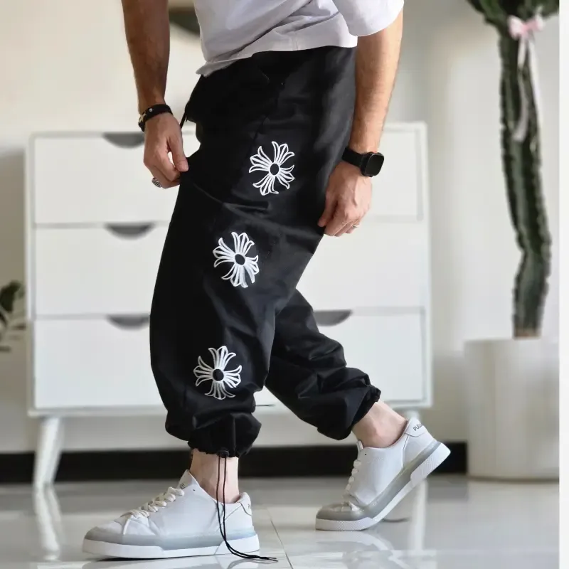 شلوار اسلش بگ کروم هارتز رنگ مشکی جنس گلکسی اسپان سایز XXL و XXXL