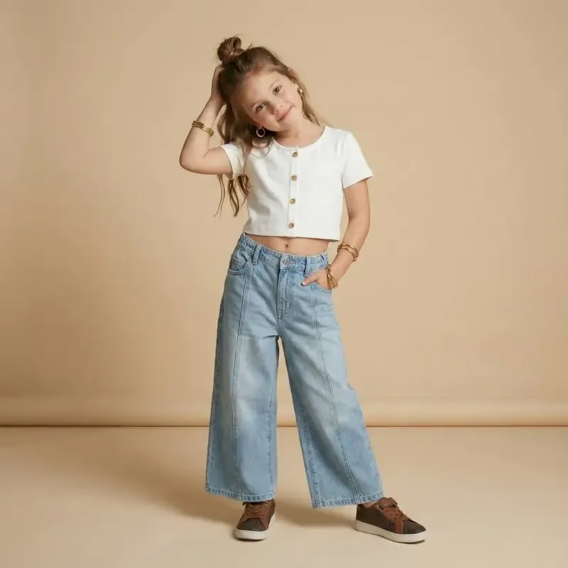 کراپ پنبه ترک دخترانه مناسب 1 تا 12 سال