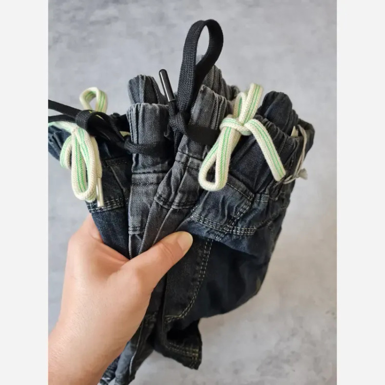 شلوارک جین بچگانه ترک قواره آزاد مناسب 8 تا 20 سال رنگ خاکستری و سرمه ای