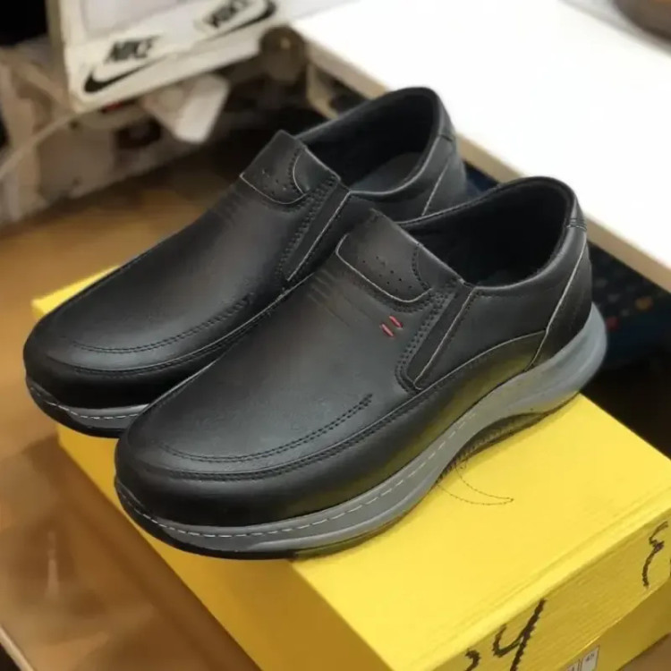 کفش چرم مردانه روزمره رونیکس رنگ مشکی