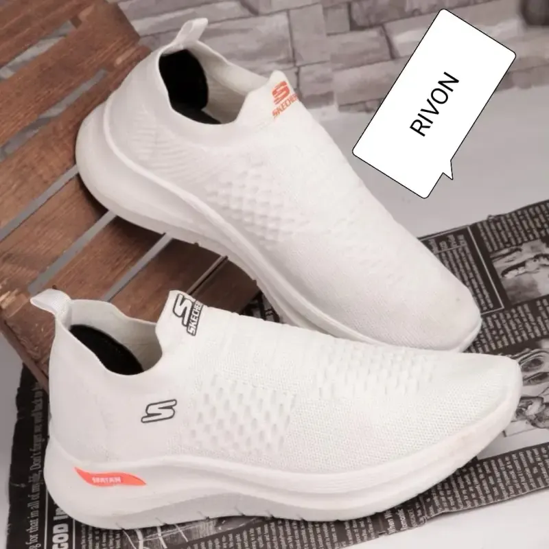 کفش اسکیچرز طبی لژدار مدل RIVON سفید زنانه و مردانه
