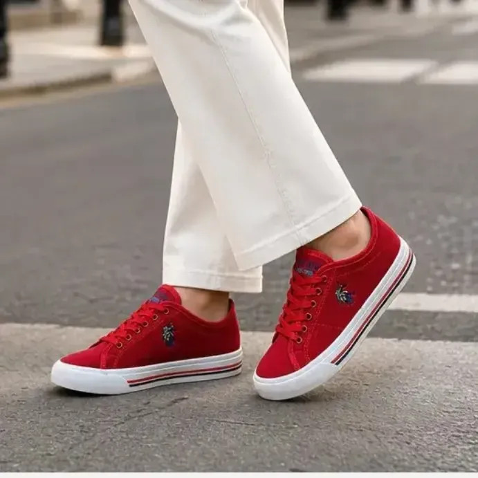 ونس زنانه پولو مدل 2026 رنگ قرمز سایز 37 تا 40