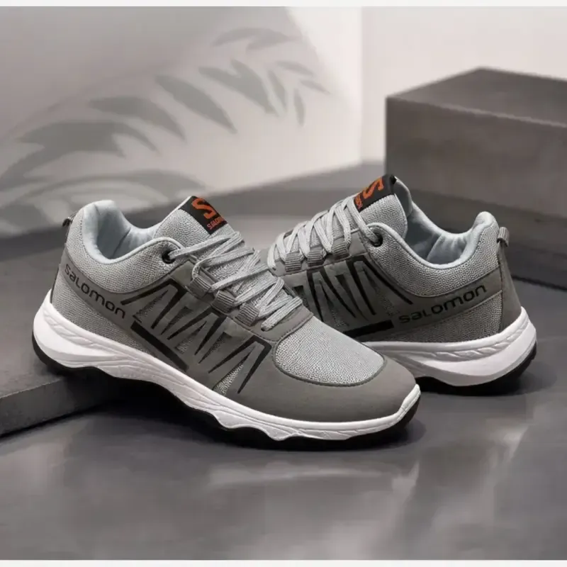 کتانی مردانه سالامون طوسی روشن پیاده روی روزمره باشگاه