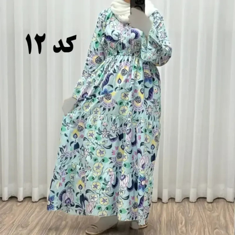 پیراهن ساحلی نخی آستین بلند فری سایز تا 48 کد 749 شسته شده بدون آبرفت و رنگ رفتگی چهارفصل تن خور شیک