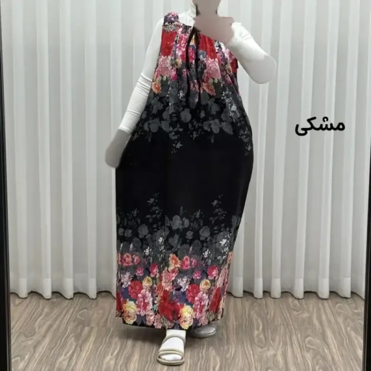 پیراهن ساحلی زنانه نخی آستین حلقهای فری سایز مناسب تا سایز 52