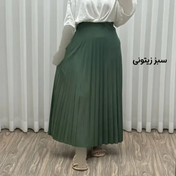 دامن پلیسه زنانه جودون گرم بالا فری سایز (36 تا 46) بدون آستر 6 رنگ