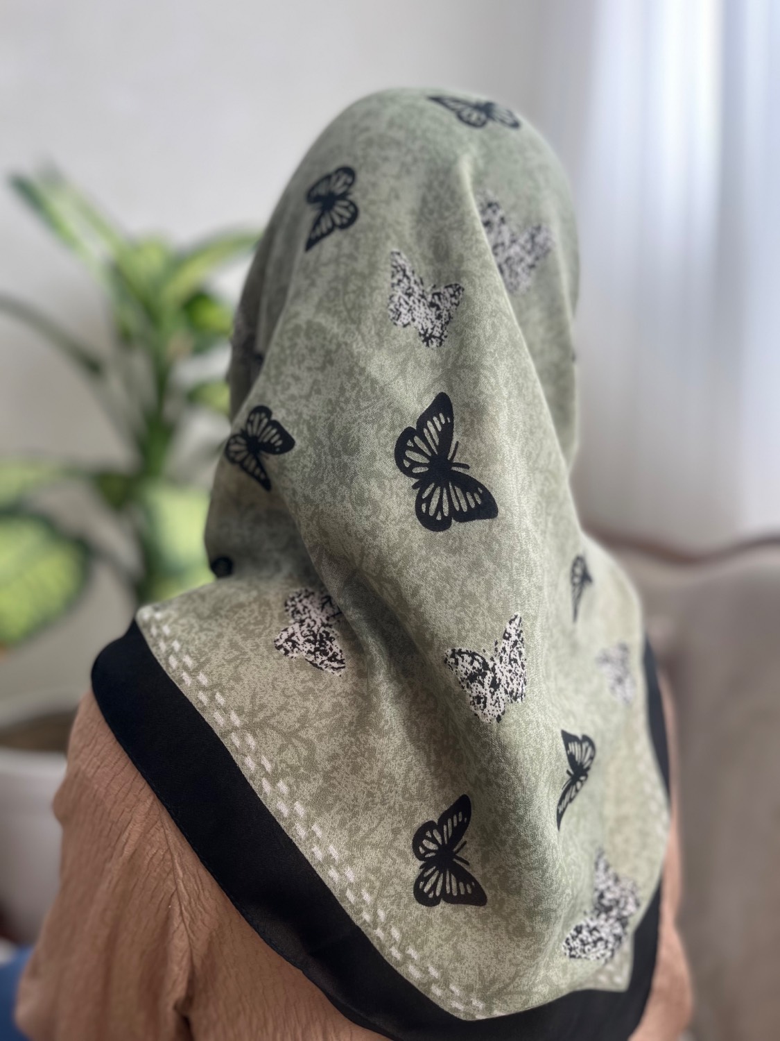 روسری نخی قواره 100 طرح پروانه | دارای رنگبندی
